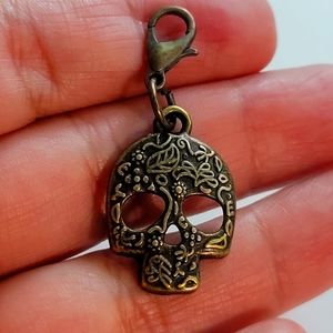 SKULL SUGAR PLANNER CHARM CLIPON BRONZE